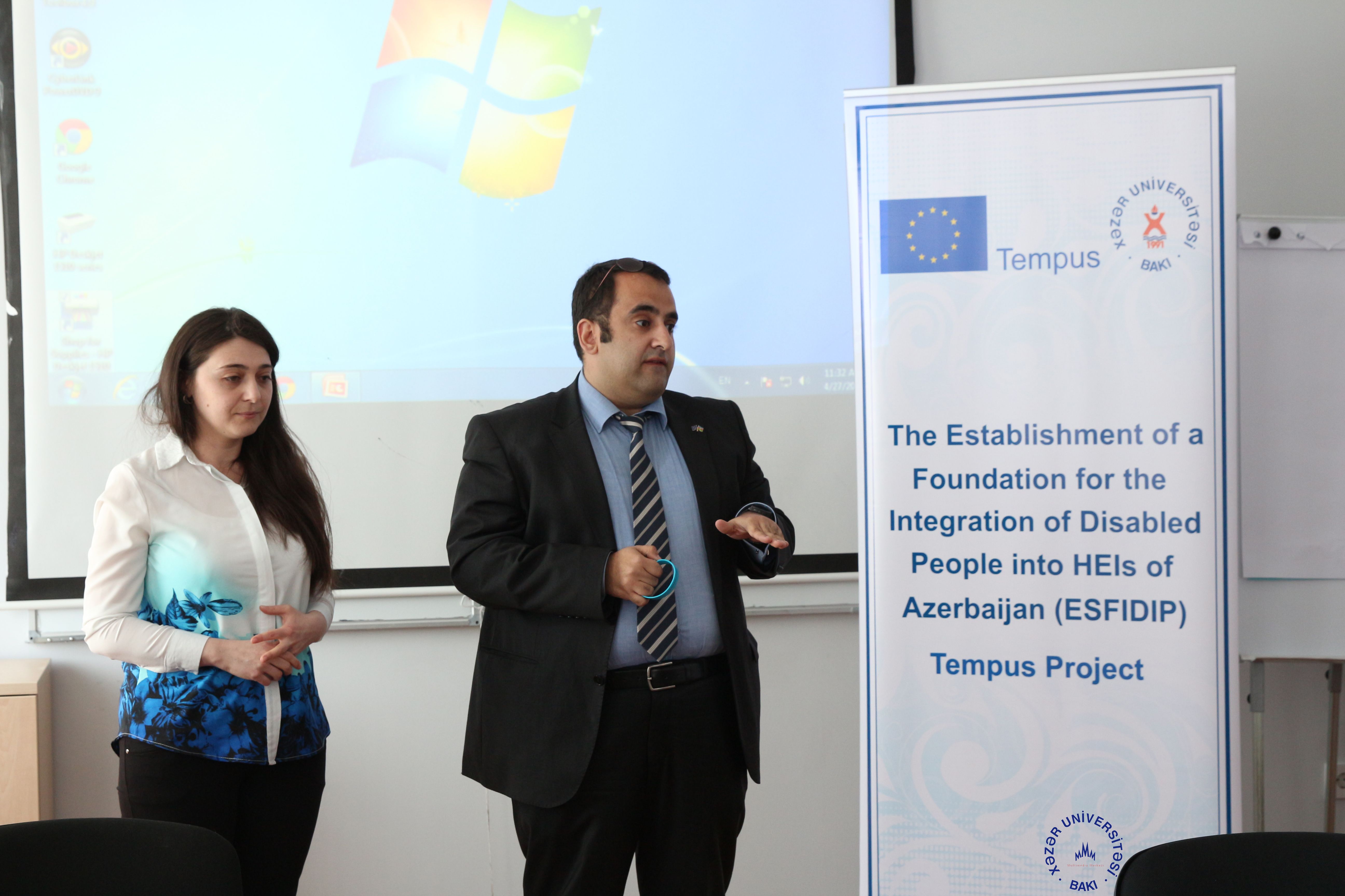 27 April 2015 Tempus seminar dedicated to preoject ” The Establishment of a Foundation for the Integration of Disabled People into HEIs of Azerbaijan , at Khazar University.