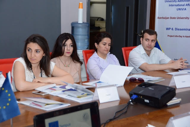 01 July 2015 , Tempus‬ Project Info Day “Development and improvement of the University Administration on International Affairs” (UNIVIA) at ‪Azerbaijan State University of Economics.